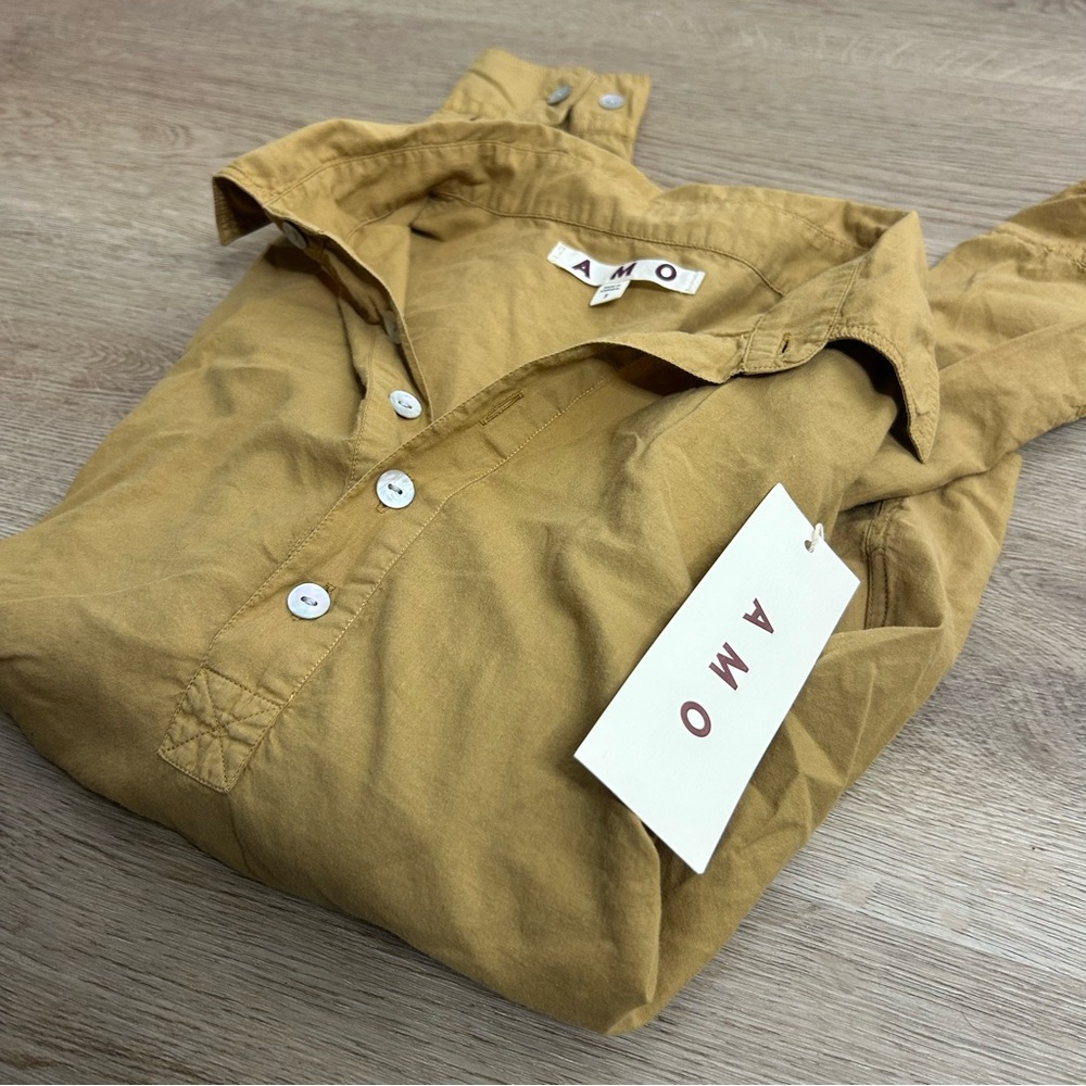 NWT AMO 100% Cotton Collared Carole Shirt in Scotch